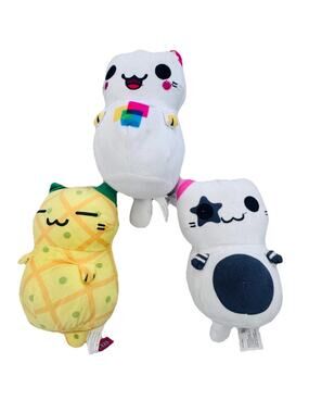 KleptoCats Plush Set of 3 Pina Pineapple Steph Star Eye Good Stuff Cat 6-7"